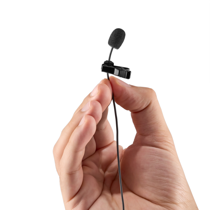 Vlogging Camera Lavalier Microphone,Professional Lapel Mic with Controller Interview Video Recording Wearable Microphone with Noise Reduction for Phone 